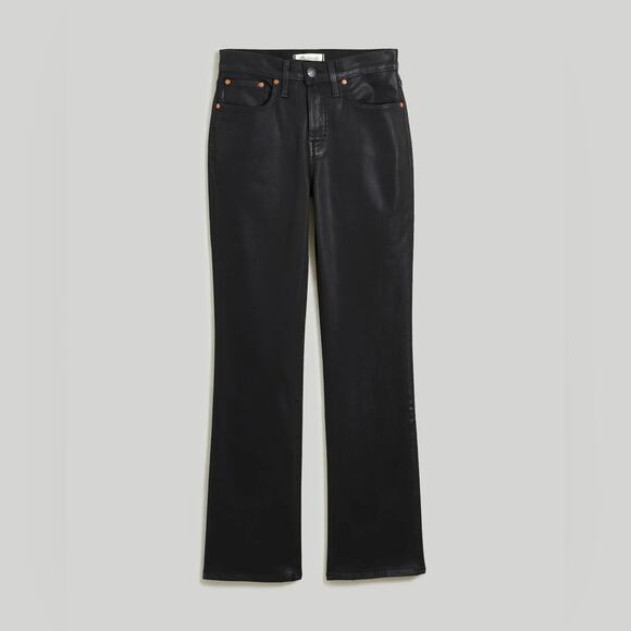 Madewell Tall Kick Out Crop Jeans in True Black Wash: Coated Edition NN725 T 23 - Picture 6 of 7